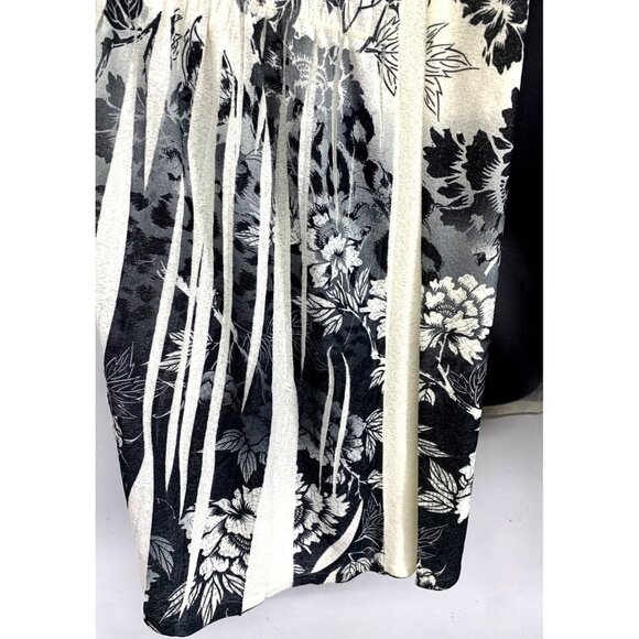 Coldwater Creek Women Kimono Cardigan Plus Size 1X Cream Black Floral Jacket EUC - Picture 5 of 8